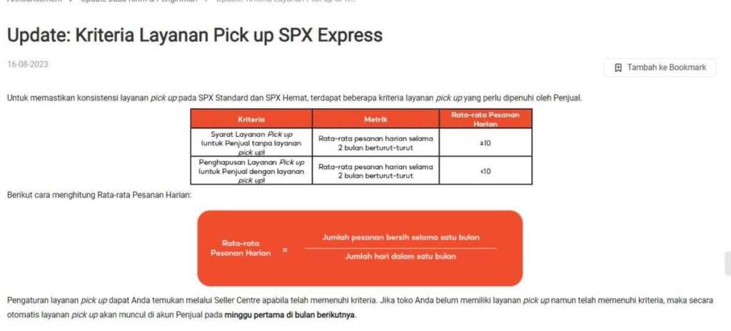 Jadwal Pick Up Kurir Saat Waktu Istirahat