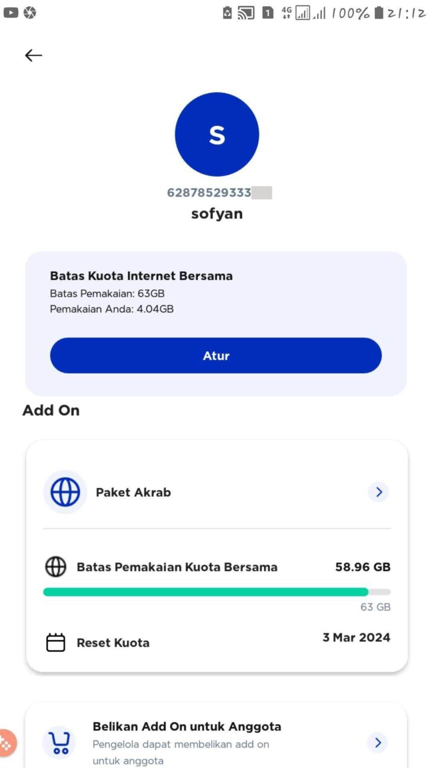 Kuota Paket Akrab Tidak Masuk