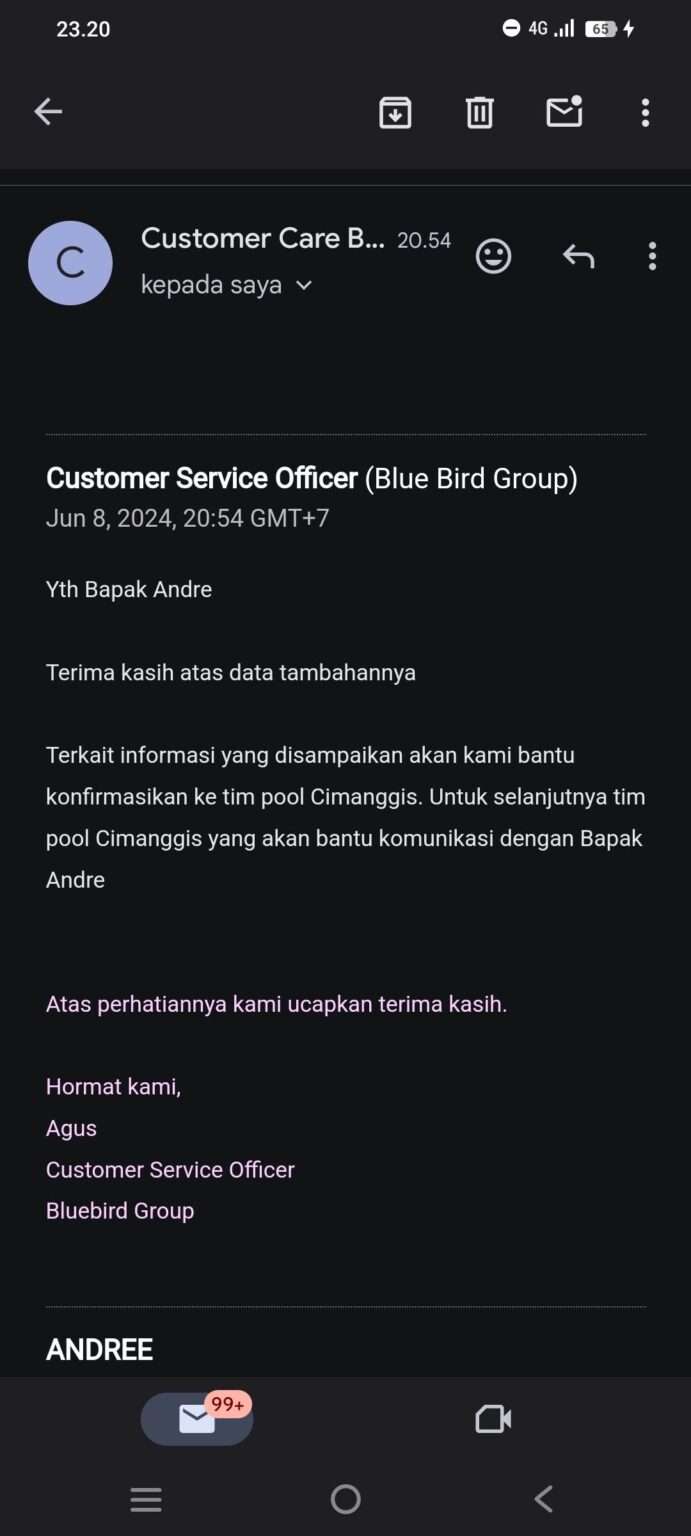 Permohonan Agar Blue Bird Group Membuka Status Blacklist Saya Sebagai