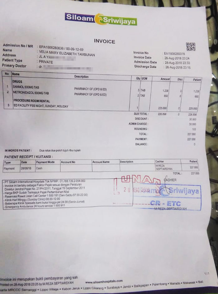 Contoh Invoice Rumah Sakit Pajero Sp