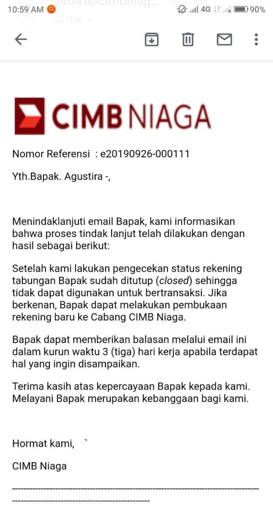 Contoh Surat Penutupan Kartu Kredit Cimb Niaga - Delinewstv