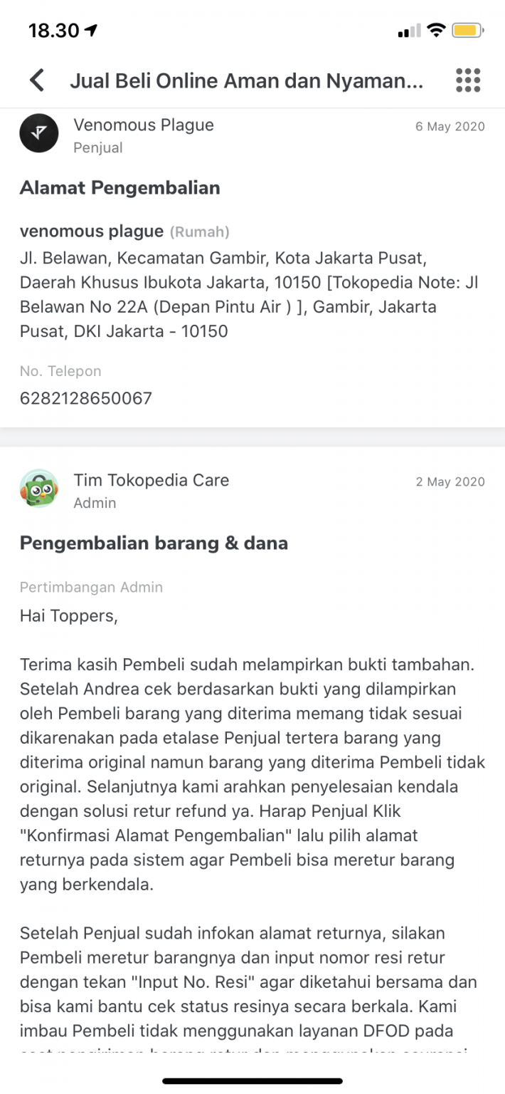 Proses Klaim Barang Palsu Di Tokopedia Berlarut-larut