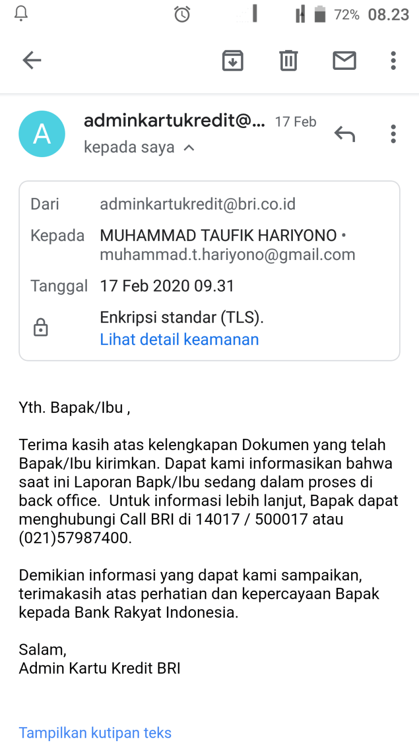 Bank BRI Sepertinya Lepas Tangan atas Pengaduan Laporan yang Terajukan