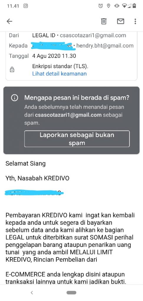 Penagihan Kredivo Tidak Sesuai SOP