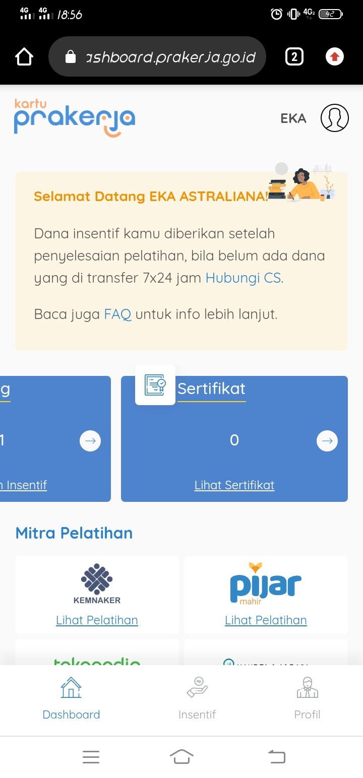 Sertifikat Kartu Prakerja Gelombang 4 Tidak Muncul Di Dashboard Media Konsumen