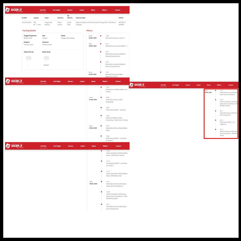 Paket SiCepat Tidak Ada Update Selama 12 Hari