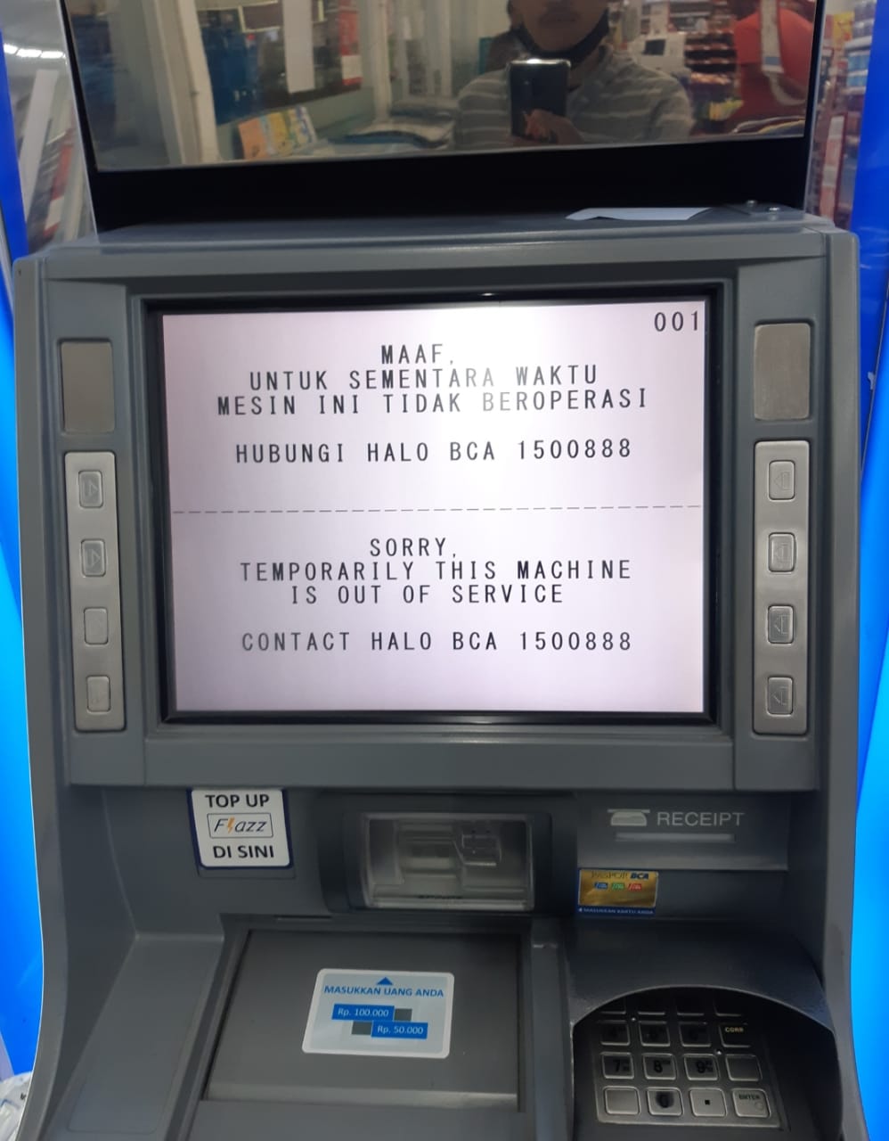 Mesin ATM Padam, Uang Tertahan & Keluhan Terhadap CS Agent Halo BCA 1500888  - Media Konsumen