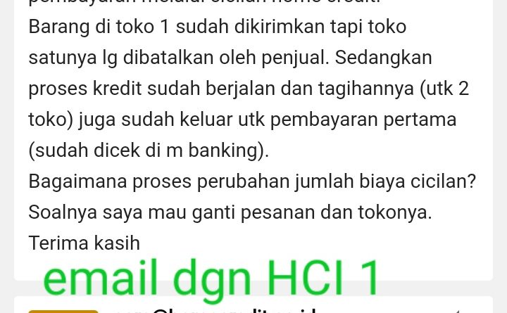 Email dengan Home Credit Indonesia 1