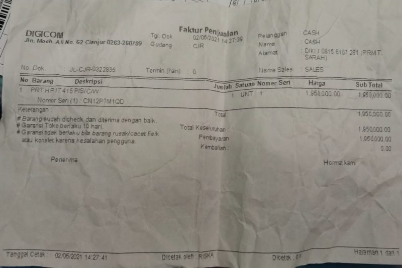 Kecewa dengan Printer HP serta Service Center Pilihannya