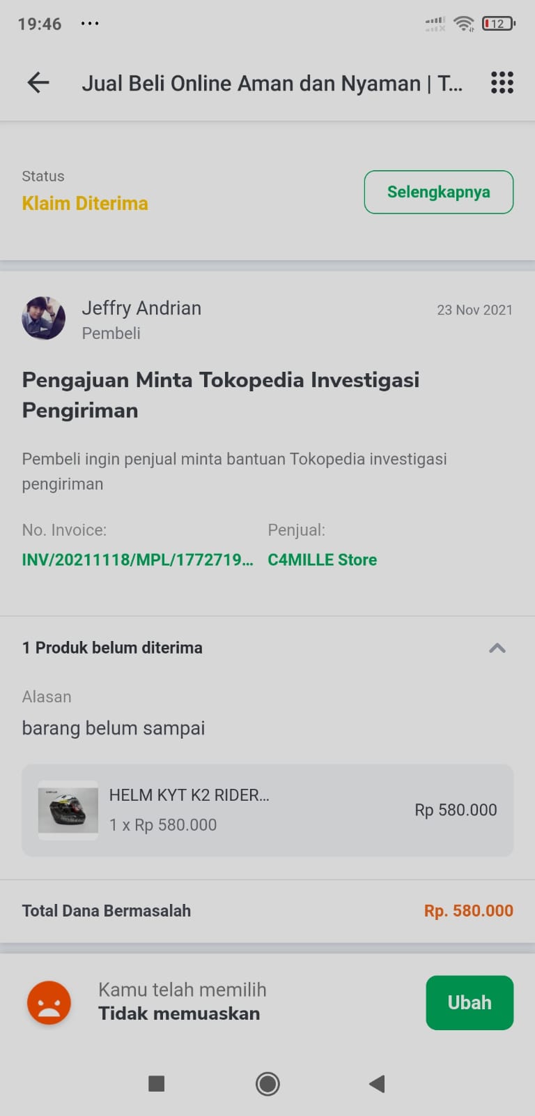 Barang Beli Dari Tokopedia Hilang, Namun Status Kontrak Kredit Tidak ...