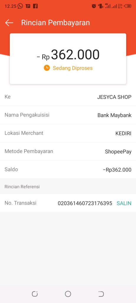 Pembayaran Qris Dengan Shopeepay Menggantung, Tidak Ada Penyelesaian