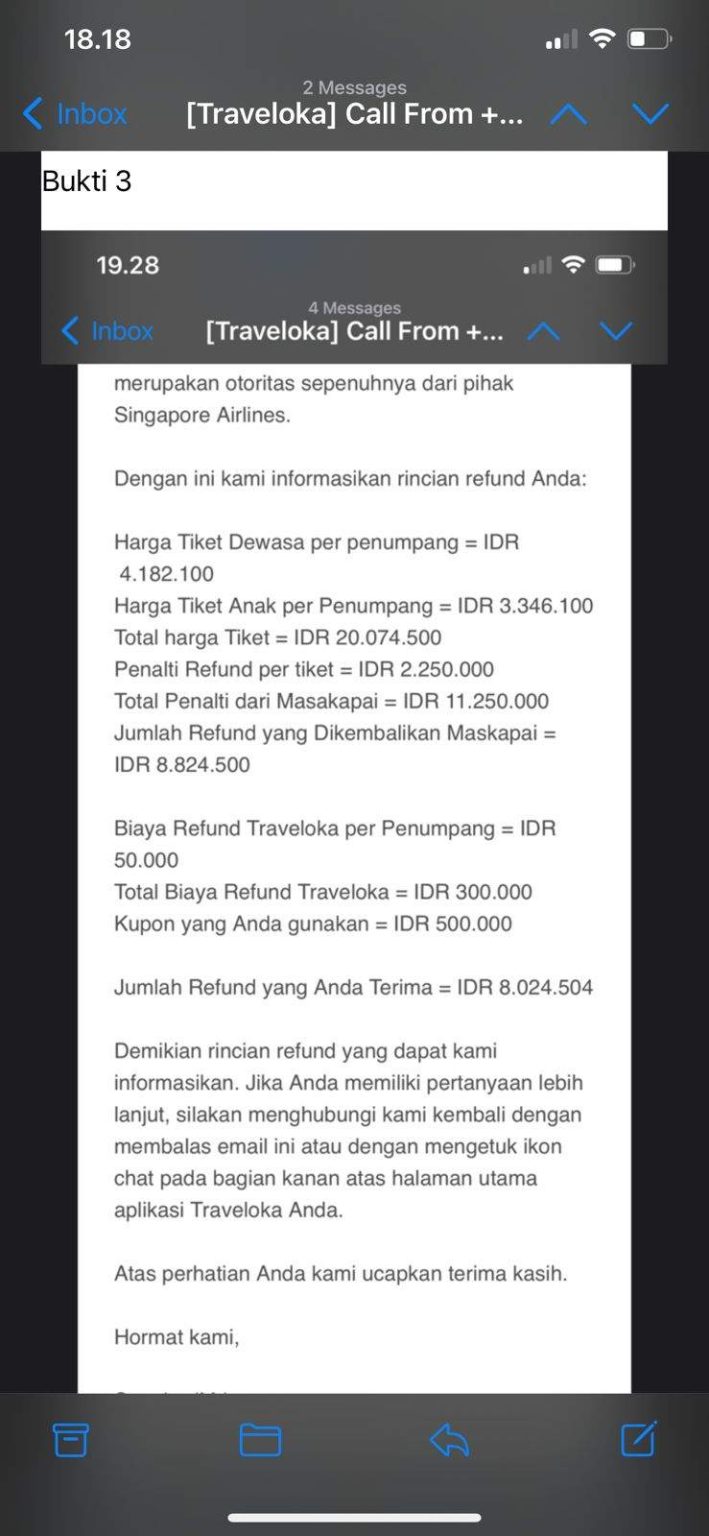 Nominal Refund Tiket "Refundable" Tidak Sesuai Dengan Nominal Yang ...