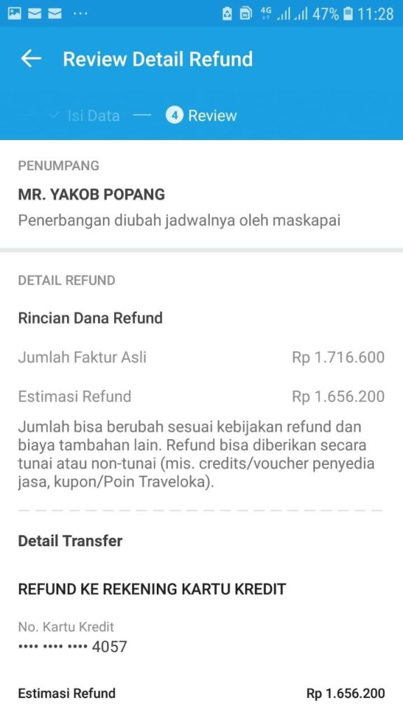 Traveloka Tidak Bertanggungjawab Atas Kelalaian Refund