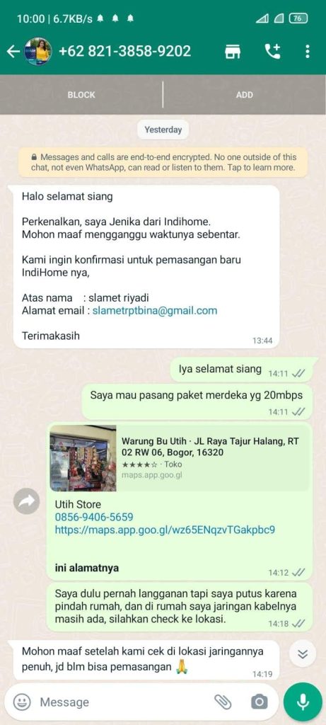 Proses Pendaftaran Indihome Lambat