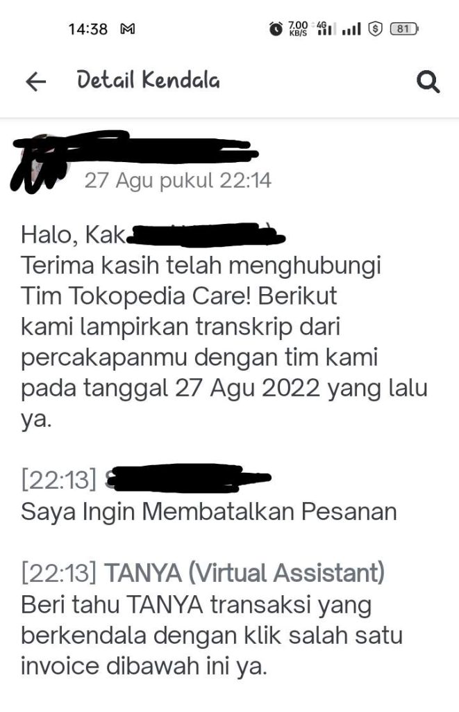 Tokopedia Hanya Memberikan Batas Waktu 3 Jam Kepada Pembeli Untuk ...