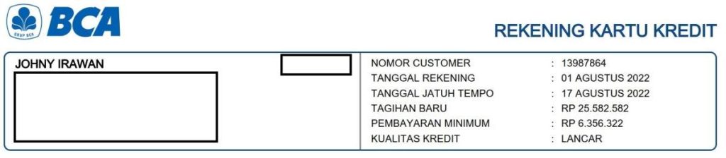 Sistem Perhitungan Bunga Kartu Kredit BCA Yang Dahsyat