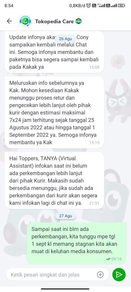 Pembatalan Sepihak Pembeli COD Tokopedia Merugikan & Barang Belum Kembali