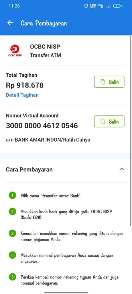 Nomor Virtual Account Di Aplikasi Berbeda Dengan Yang Di Surat Perjanjian