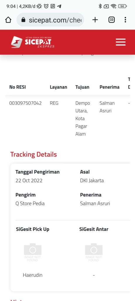 Paket SiCepat, 13 Hari Pengiriman Tak Kunjung Sampai