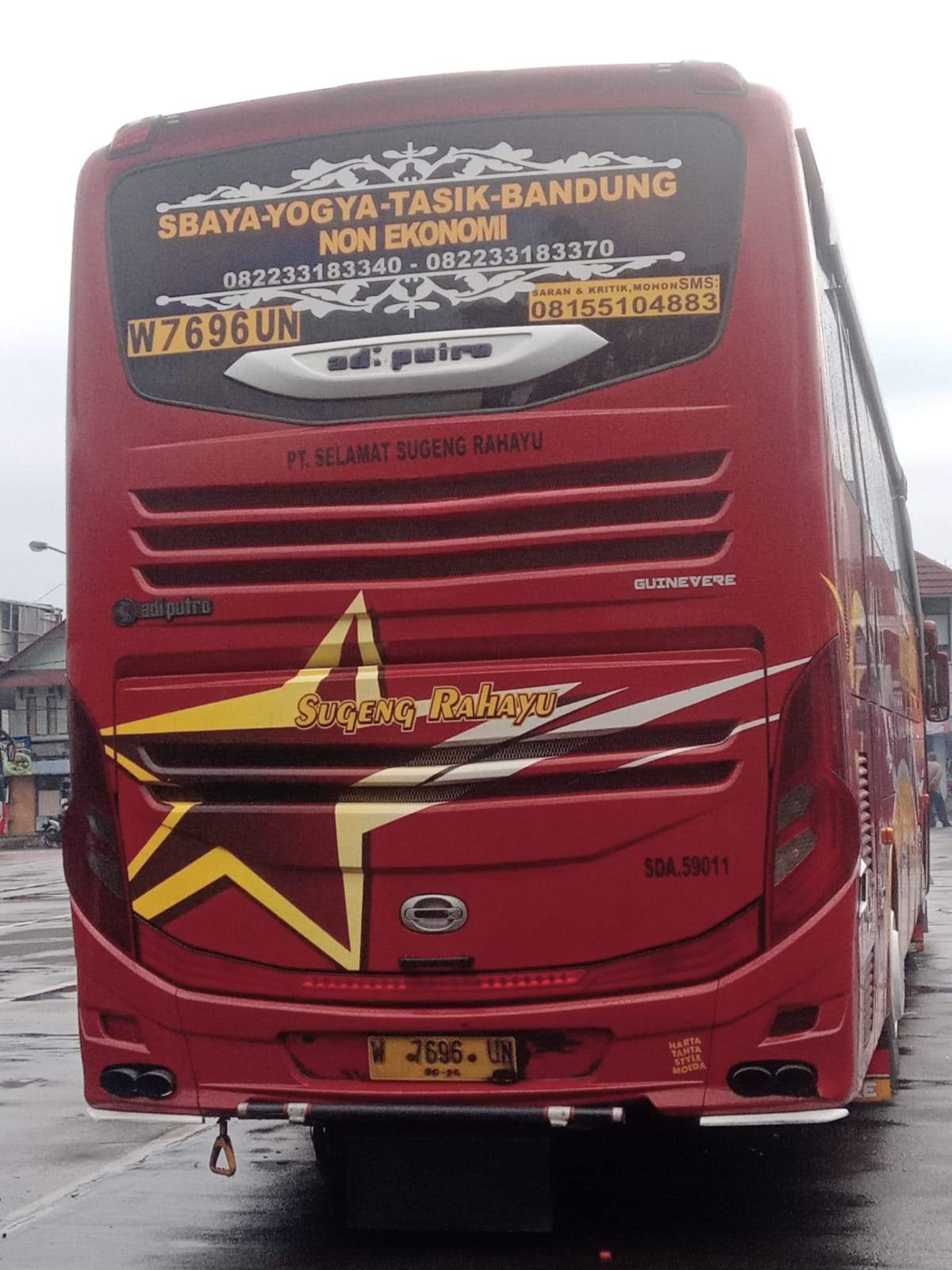 Bus Po Sugeng rahayu yg saya naiki dgn tarif 175rb dari giwangan