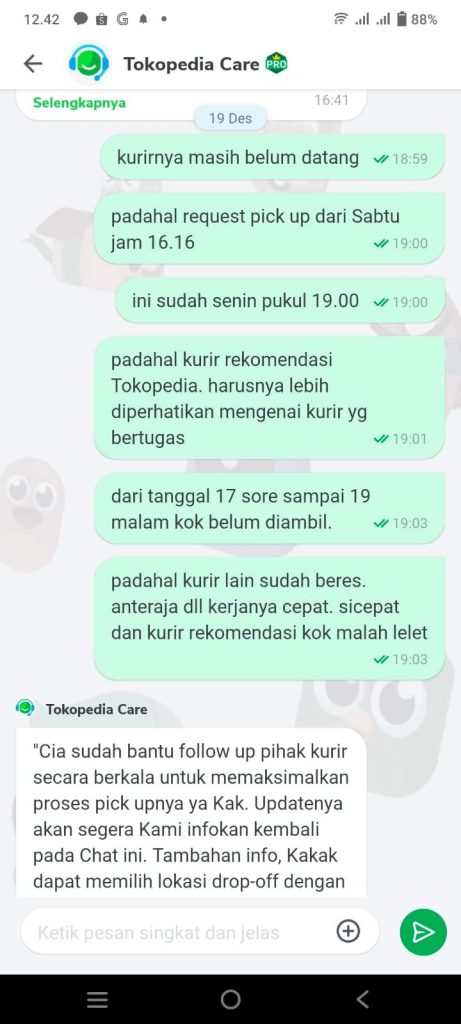 Kecewa Terhadap Kinerja Sicepat Kurir Rekomendasi Tokopedia