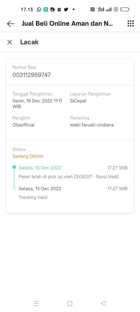 Kecewa Dengan Layanan SiCepat Dan Tokopedia