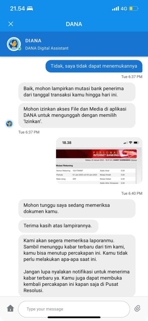 Transfer Uang Dari Aplikasi Dana Tapi Tidak Diterima Rekening Tujuan