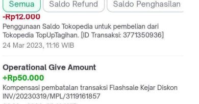 Lanjutan Artikel “Pembelian Handphone Promo yang Diadakan Tokopedia, Dibatalkan Penjual”