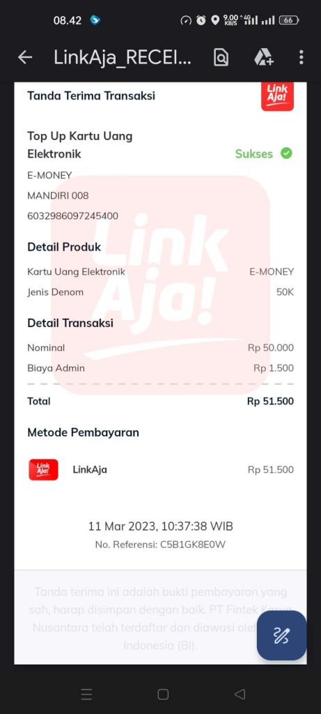 Status Top Up Via Linkaja Berhasil Tapi Saldo E Money Tidak Masuk