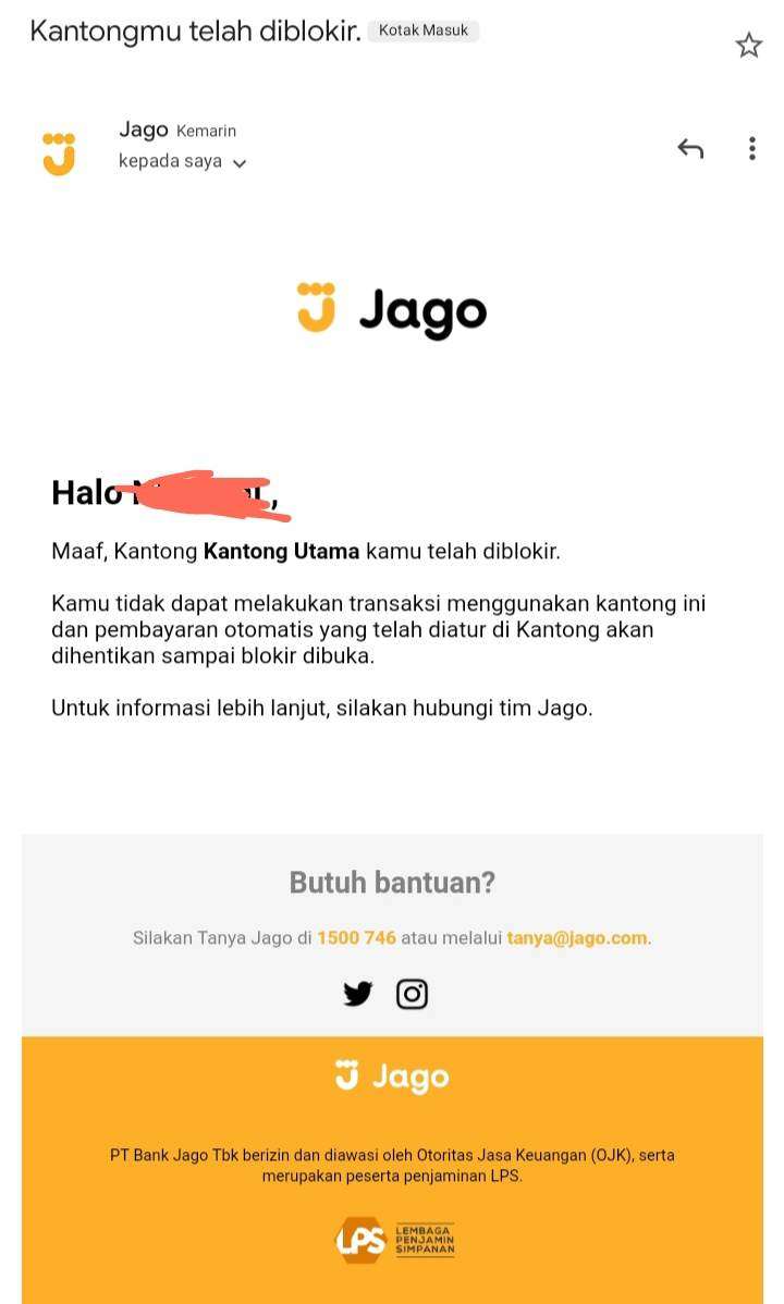 Akun Bank Jago Tiba Tiba Diblokir Tanpa Alasan Yang Jelas