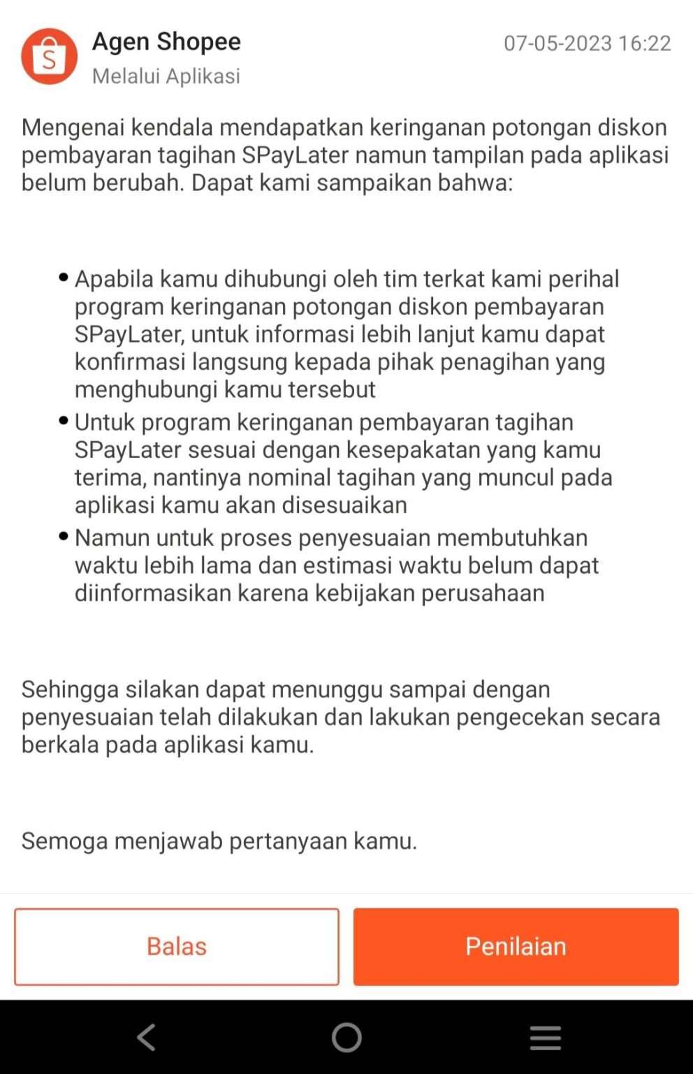 Proses Program Keringanan Pembayaran Tagihan SPaylater Yang Sangat Lama