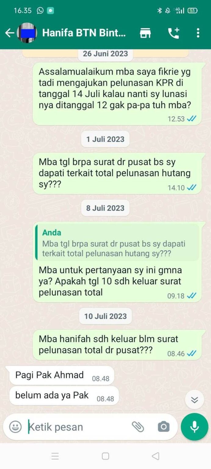 Pelunasan KPR BTN Dipersulit