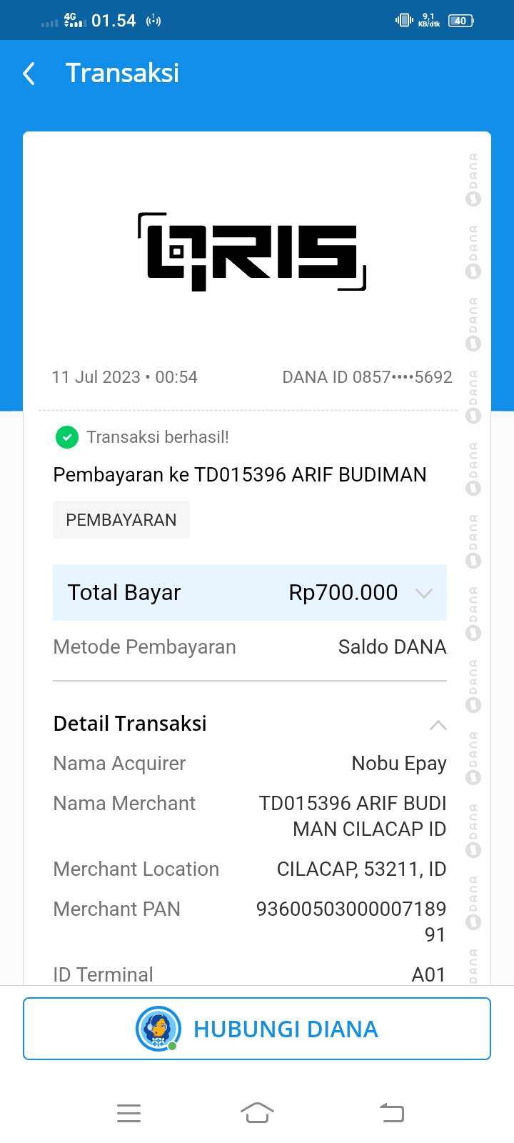 Transaksi tidak dikenal