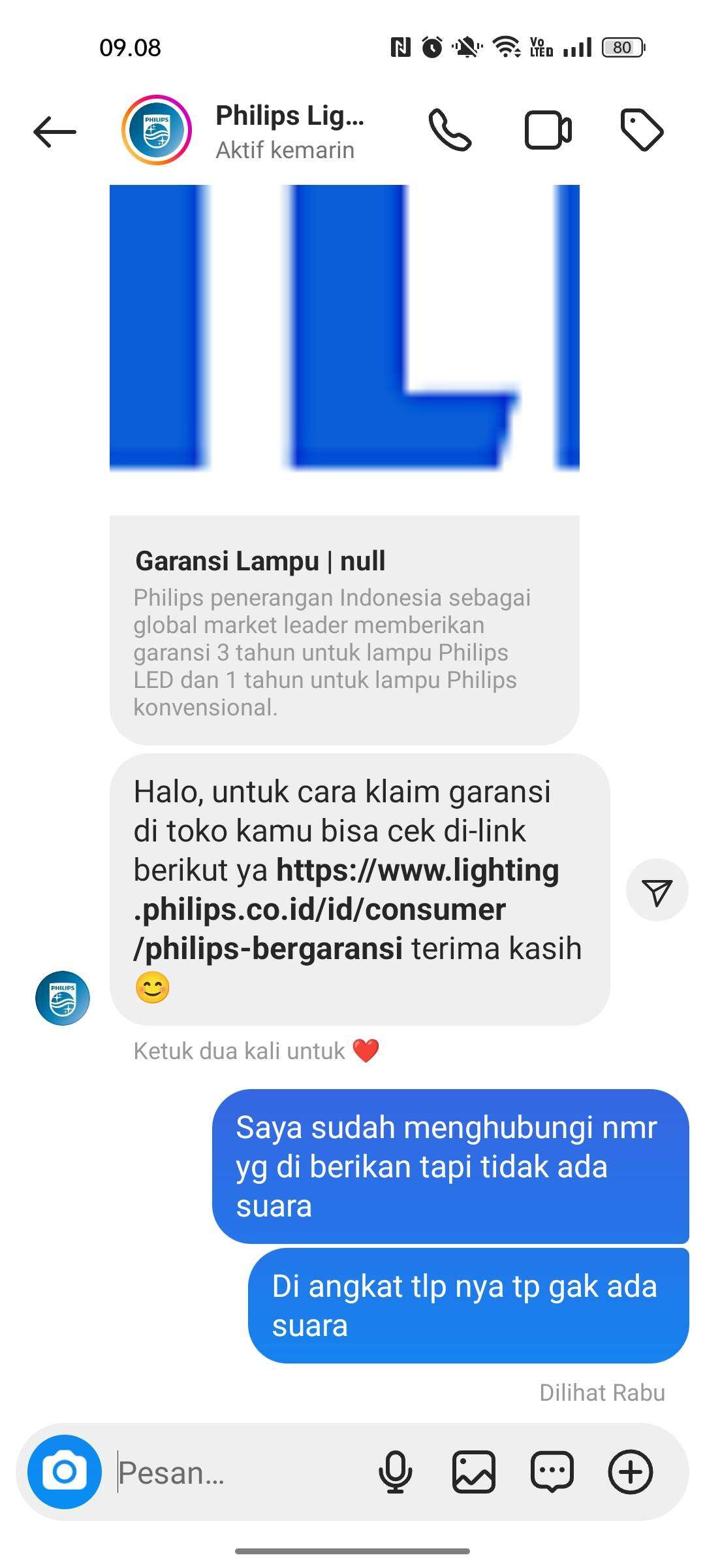 Chat dengan Philips di Instagram