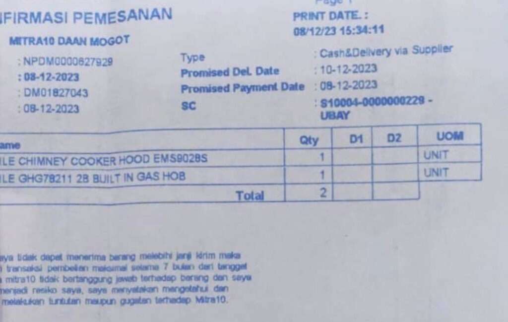 Api Mati Kompor Tanam dari Fotile Indonesia Tidak Bisa Langsung Mati