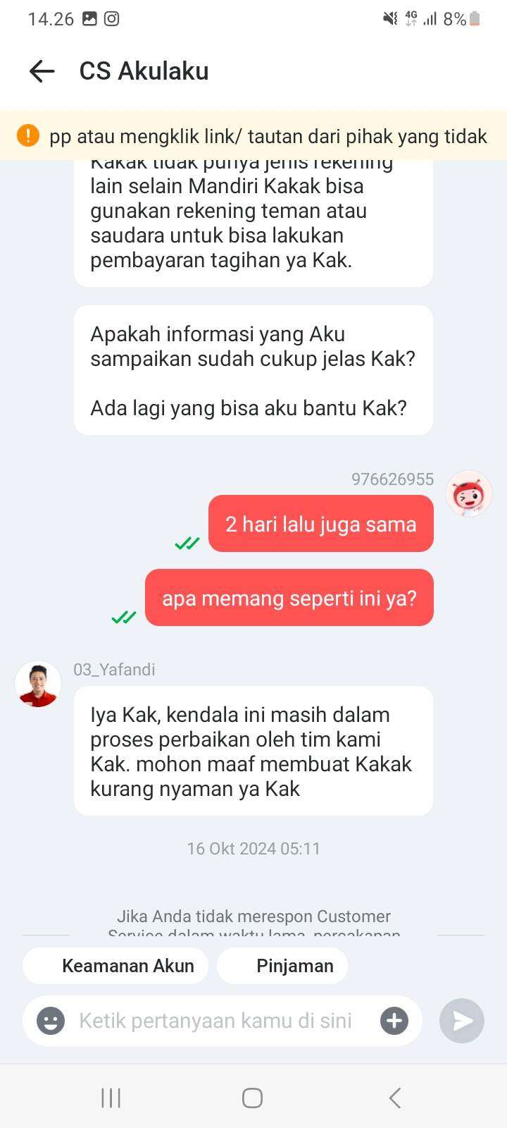 Pembayaran Pinjaman Di Akulaku Susah