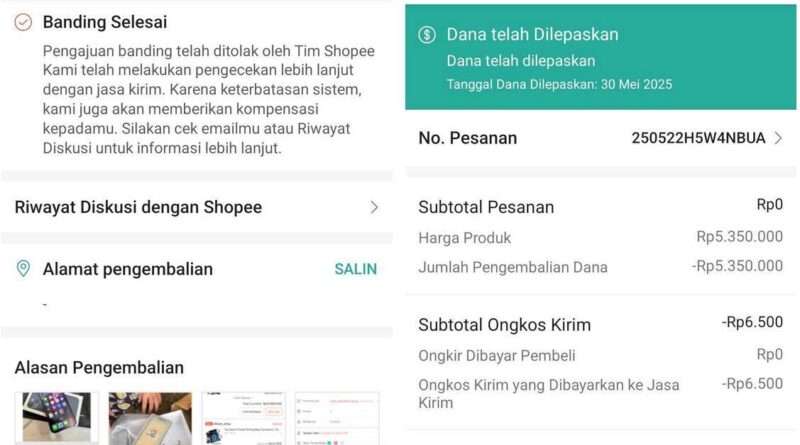 Banding Ditolak, Uang Rp5,3 Juta Hilang, Shopee Hanya Beri Kompensasi Rp6.500