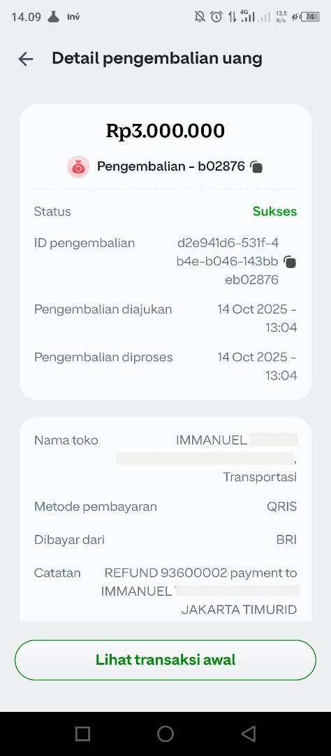 Refund QRIS GoPay Merchant Rp3 Juta Belum Juga Diterima, Harus Menunggu 14 Hari?