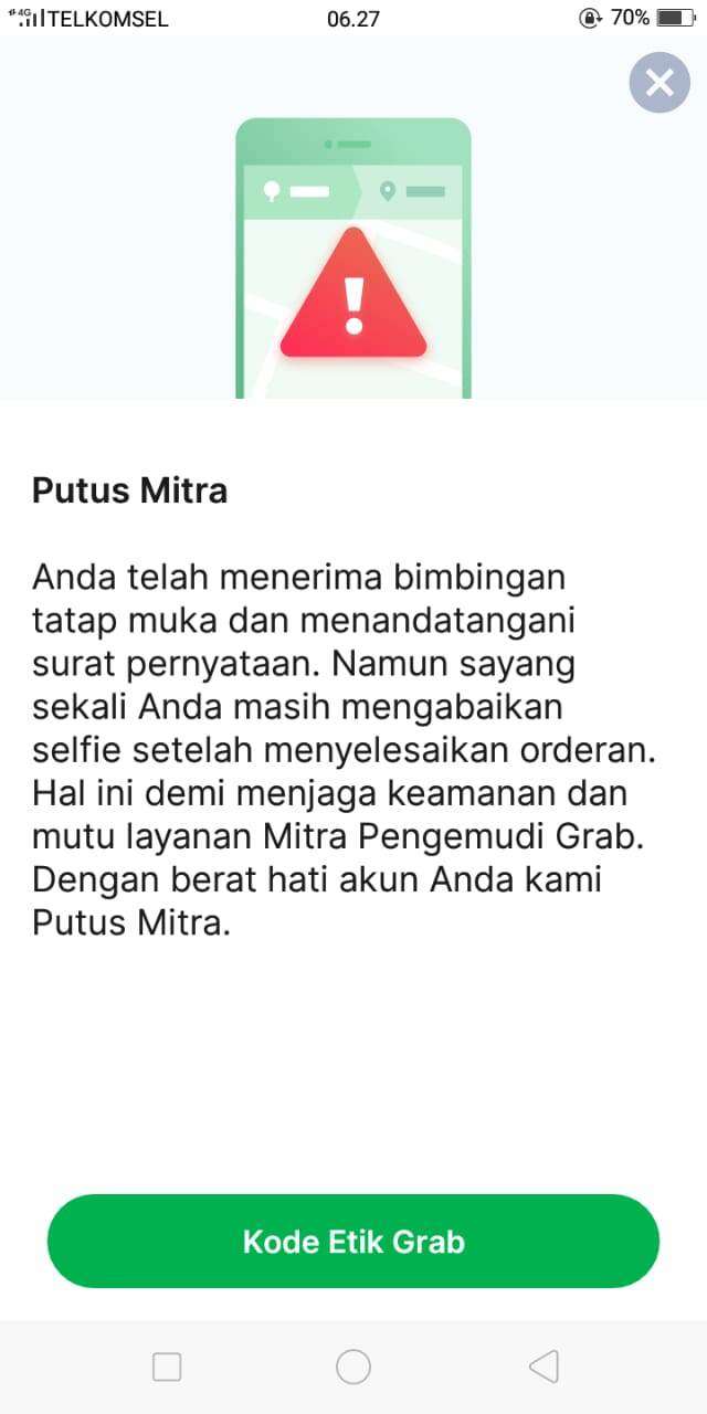 Putus Mitra Grab Karena Kamera Wajah Tidak Terbaca