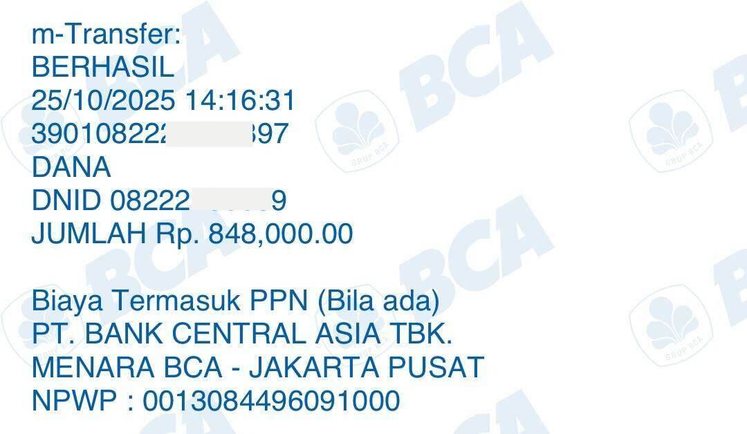 Salah Nomor Saat Top Up DANA dari BCA, Uang Rp848 Ribu Belum Kembali