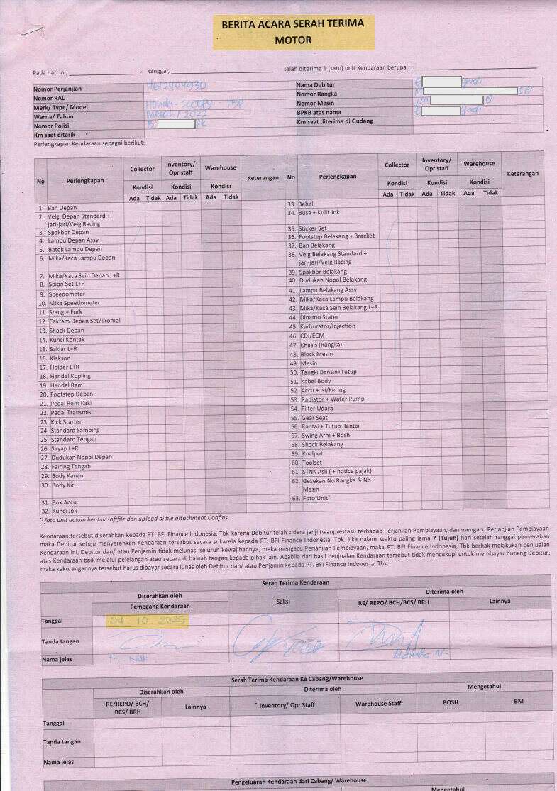 Permohonan Keringanan dan Bantuan kepada BFI Finance