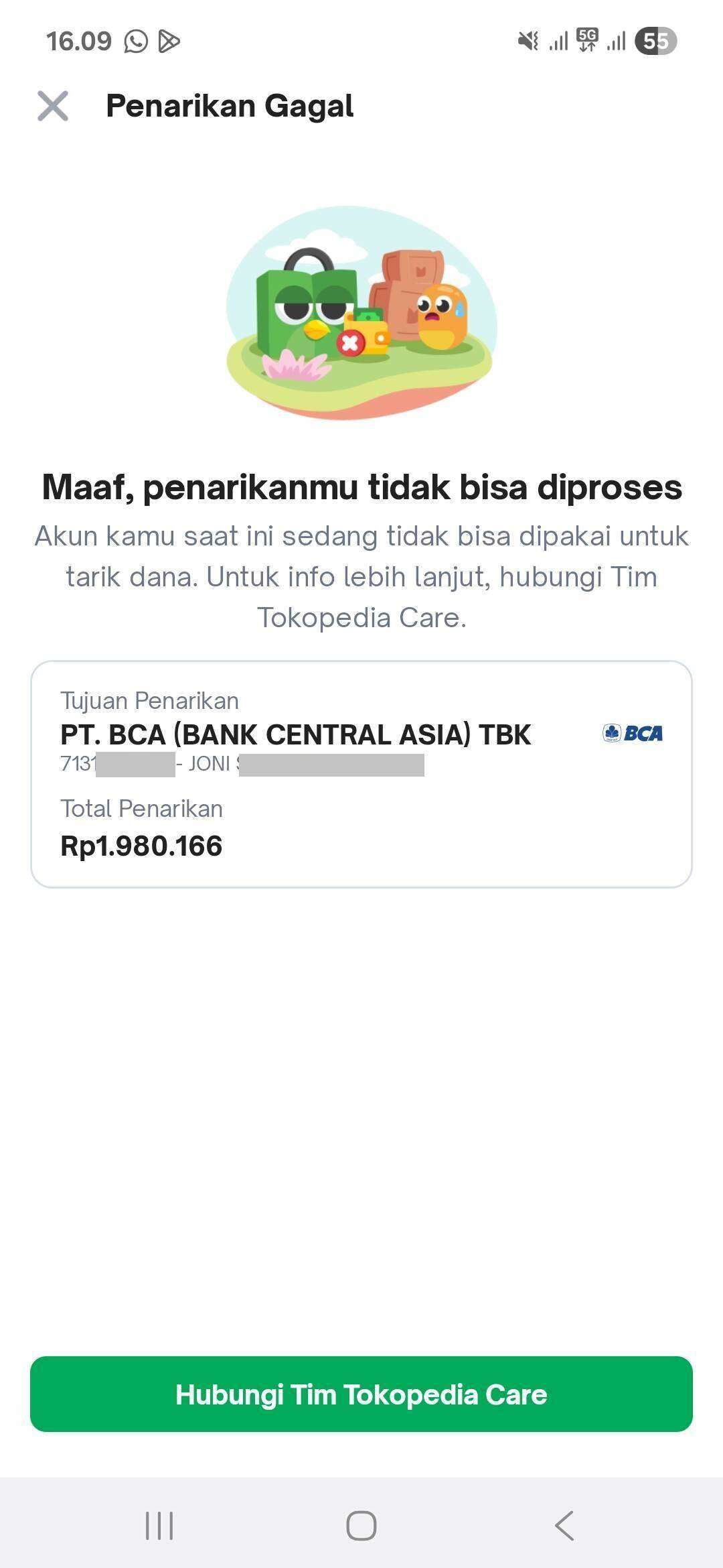 Saldo Tokopedia Seminggu Tidak Bisa Ditarik