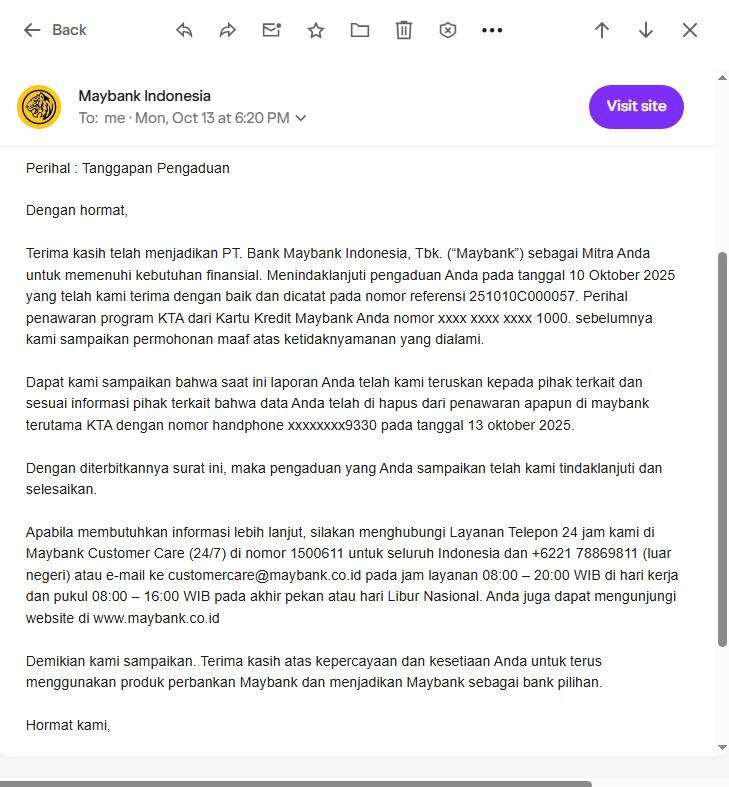 Maybank Melakukan Penawaran dengan Nomor Acak dan Tidak Segan untuk Berbohong