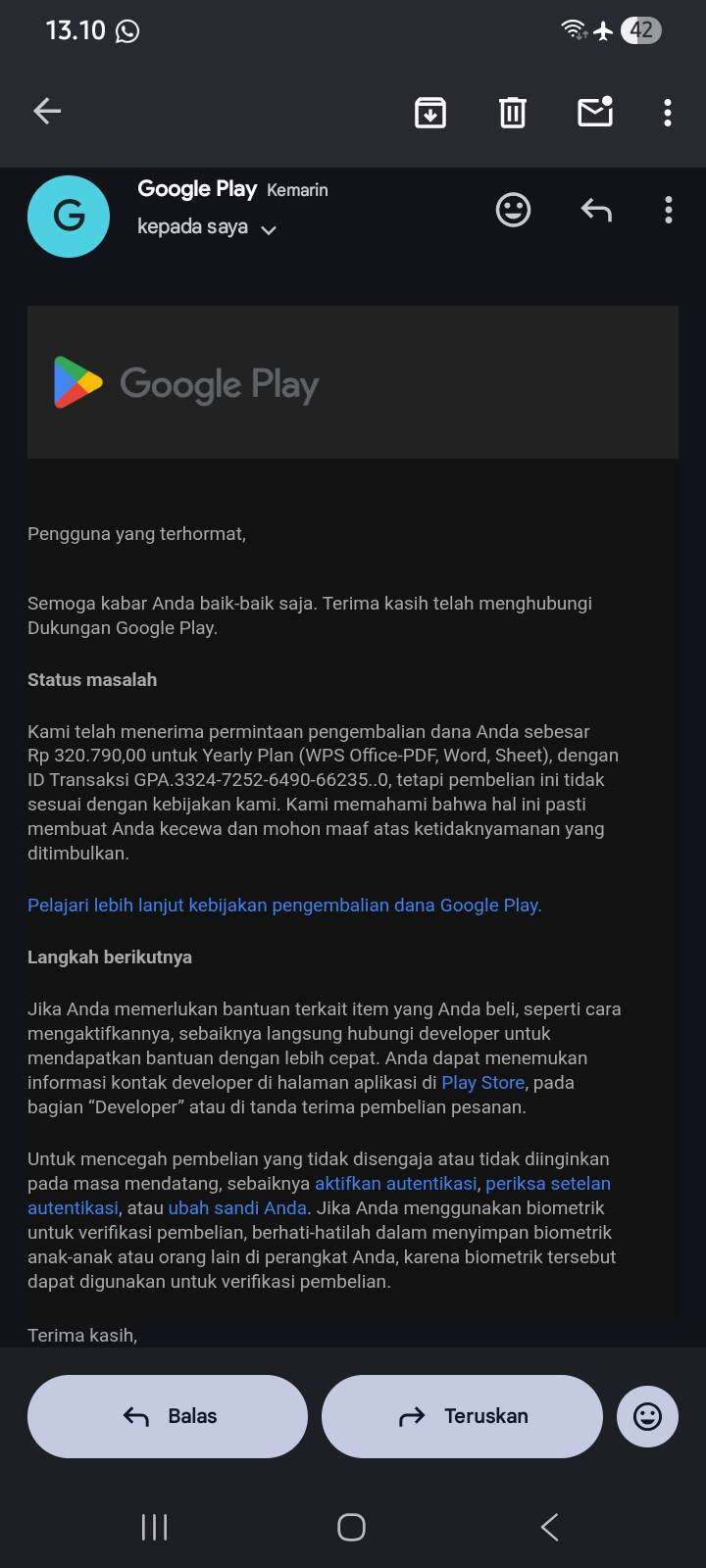 Jebakan Google Play dan Aplikasi WPS Office: Setelah Mencoba 3 Hari, Otomatis Didaftarkan Berlangganan Tahunan Senilai Rp320.790