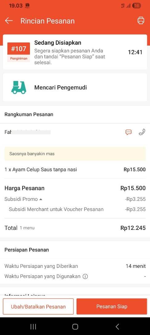 Akun Mitra ShopeeFood Tiba-tiba Masuk Promo Subsidi Tanpa Persetujuan