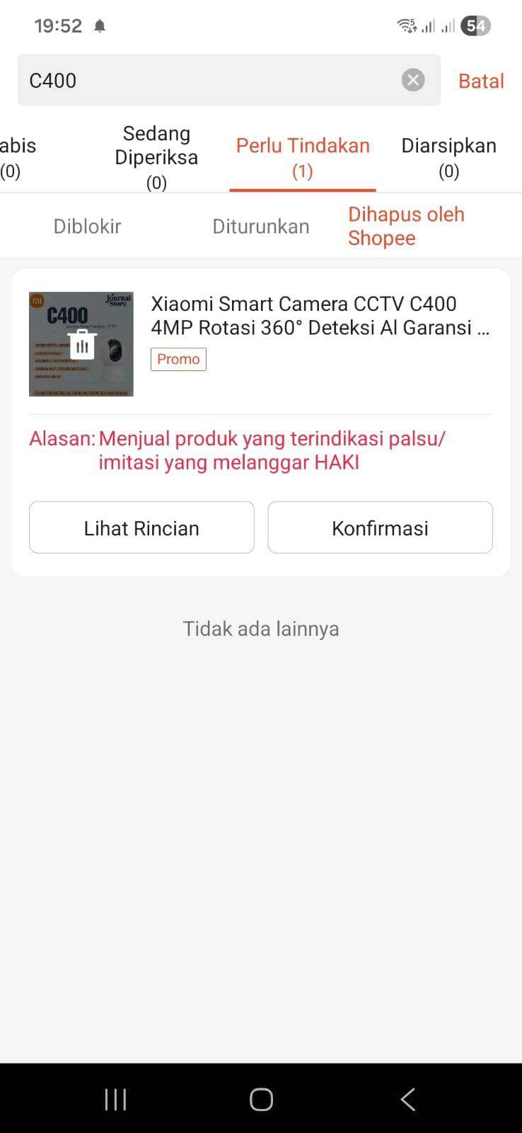 Produk Xiaomi di Toko Shopee Saya Di-takedown Sepihak dengan Alasan HAKI