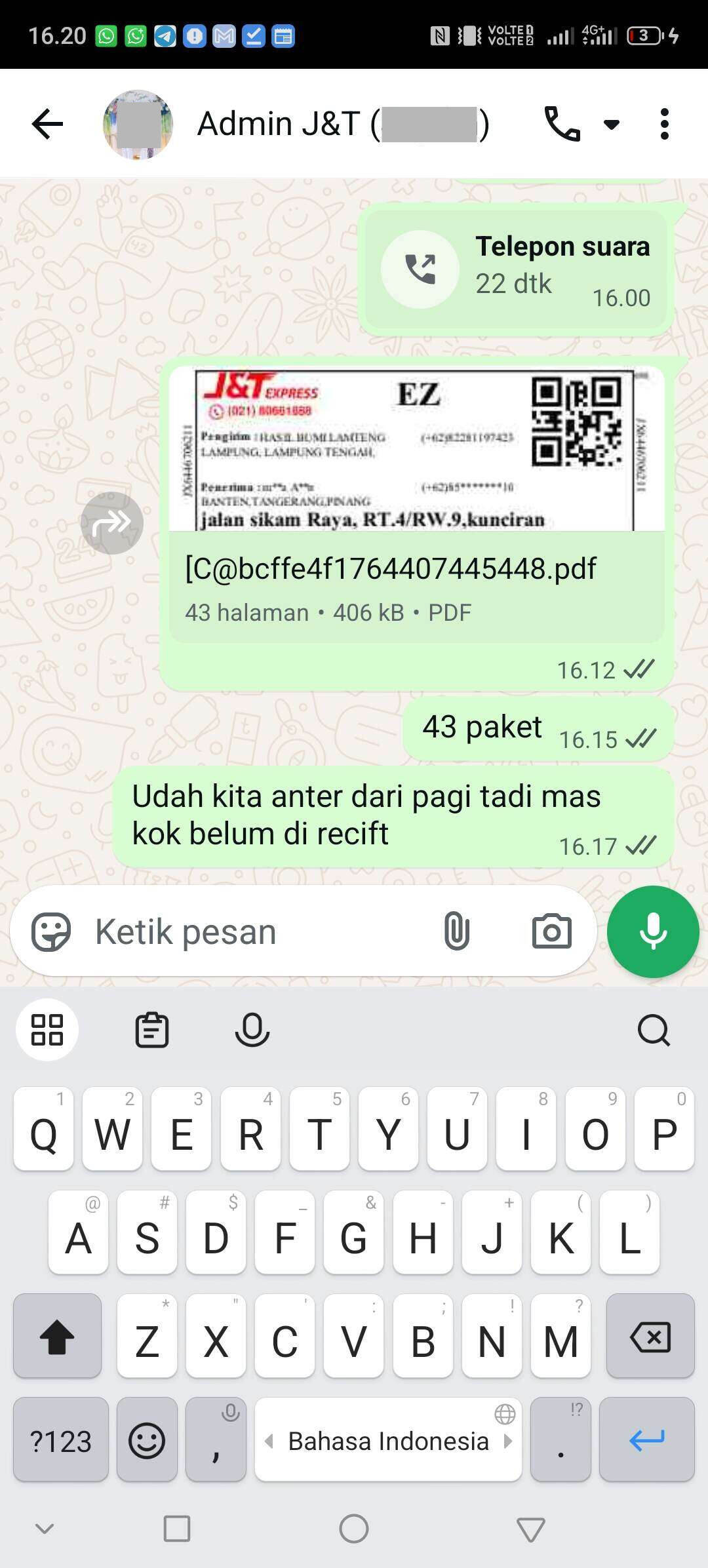 J&T Express Tidak Melakukan Pickup Paket: Saya Dirugikan Hingga Ratusan Paket Tertunda