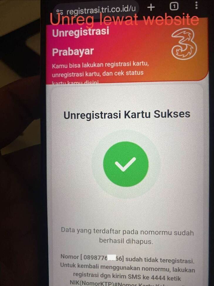 Registrasi dan Unregistrasi Kartu Tri Bermasalah, Customer Service Tidak Jelas