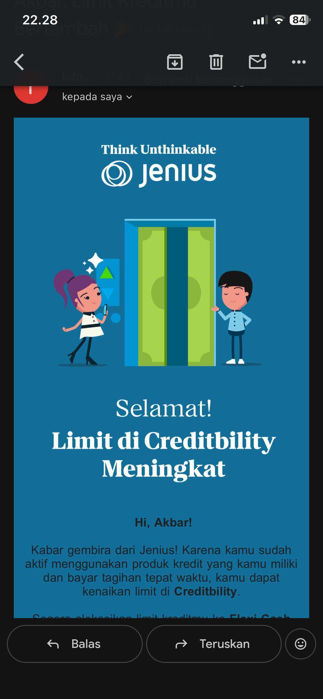 Kenaikan Limit Kartu Kredit Jenius Tak Sesuai Email