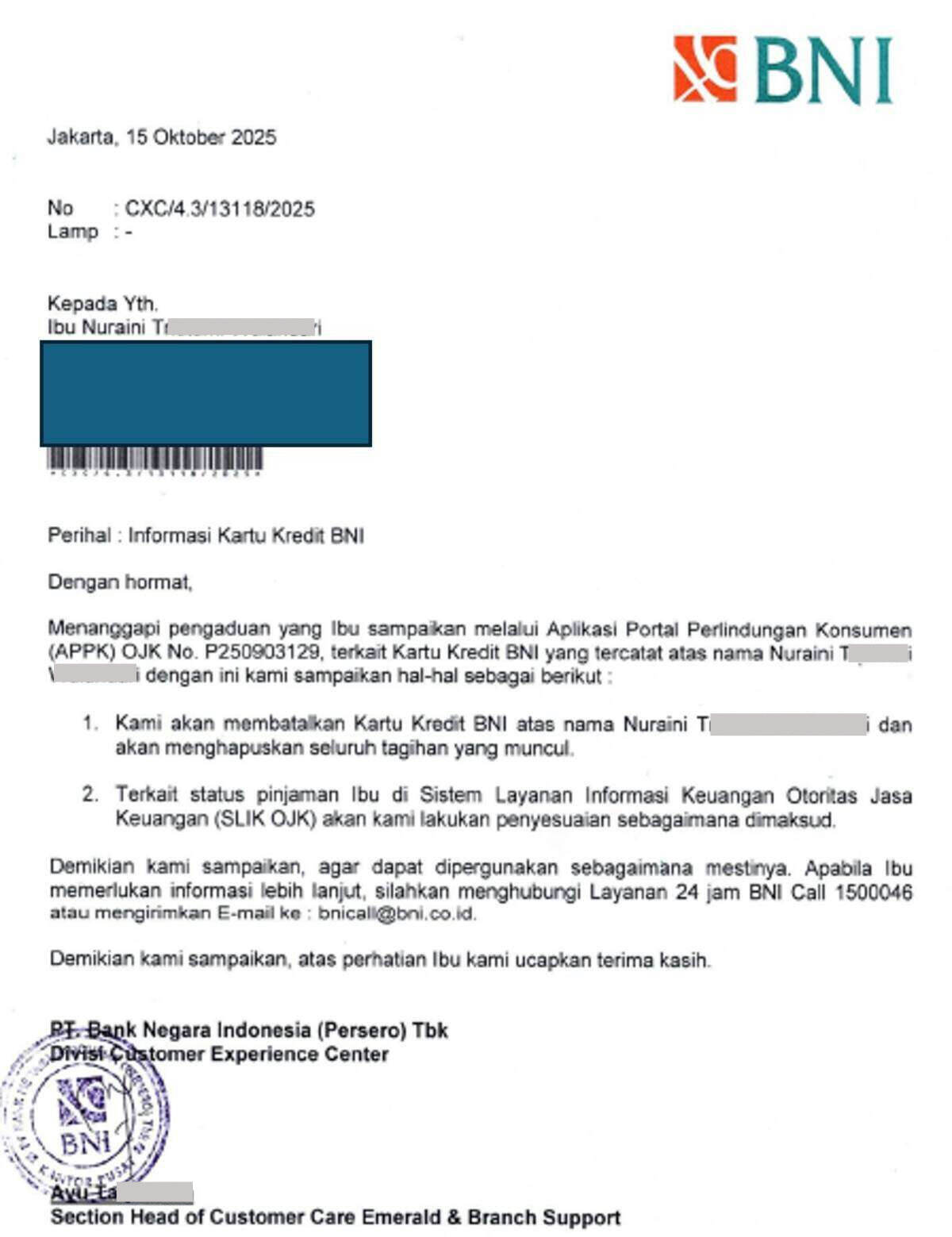 Penyalahgunaan Data Pribadi untuk Pembiayaan Kartu Kredit BNI